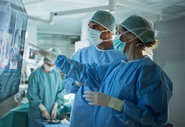 A skilled neurosurgeon performing a precise brain surgery in a modern operating room.