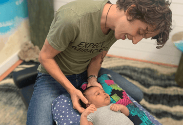 Peaceful, sleeping baby in Franklin, TN after infant colic relief through expert chiropractic care.