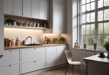 A modern architectural interior with large, curved glass panels and smooth, flowing walls. The design showcases a blend of metal, glass, and stone elements with natural light filtering through expansive windows. The space appears open and airy, with a focus on geometric and organic forms.
