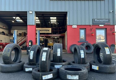 Loads of tyres.