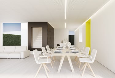 comedor vivienda unifamiliar blanco lujo