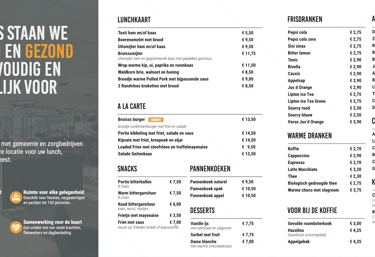 a menu of a restaurant with a menu listing