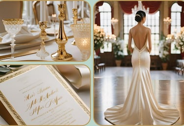 a woman in a wedding dress and a wedding dress