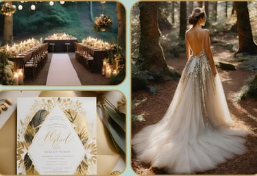 a woman in a wedding dress and a wedding dress