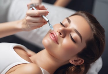 A serene spa setting with facial treatment equipment and soothing decor.