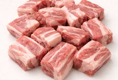 Lamb breast curry cut, fatty chunks perfect for juicy curry dishes.