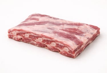 Lamb breast cut, fatty and flavorful meat used for roasting or slow cooking