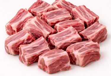 Lamb rib curry cut, chopped rib pieces for tender curry preparations