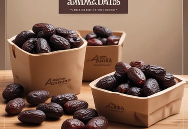 A close-up of various types of dates arranged on a wooden platter.