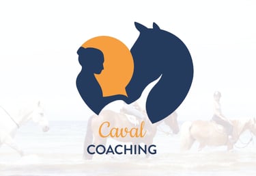 Photo avec logo et chevaux