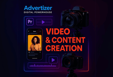 Advertizer team creating engaging video content and reels for social media marketing and brand promo