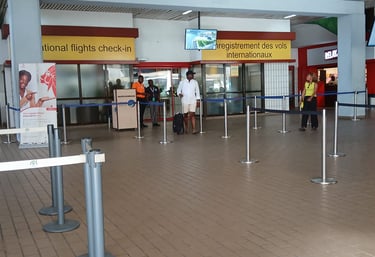 International flights check-in at Libreville airport