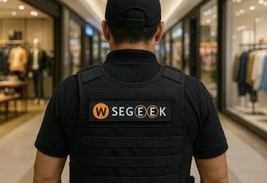 Equipo de guardias de seguridad intramuros Whosin Segeek en instalación corporativa