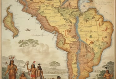 Antique map of Precolumbian America