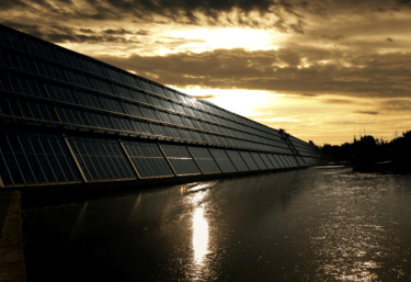 solar panels with water