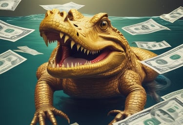 10 and 20 banknotes on red textile