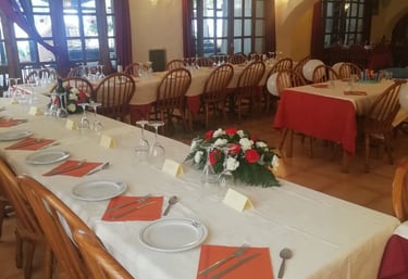 Ejemplo de mesa para grupos en el restaurante masía la casona