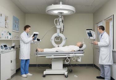 Close-up of advanced neurosurgical instruments ready for a procedure.