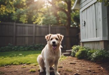 Eco-friendly waste disposal bags and bins lined up neatly beside a dog park entrance.