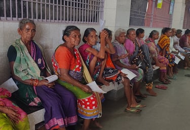 Camp Patients Waiting for Eye Scanning