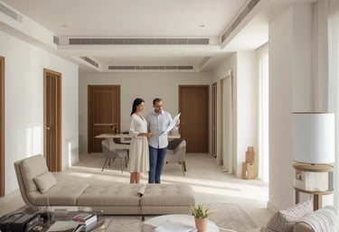 Modern Dubai apartment renovation with clean neutral interior