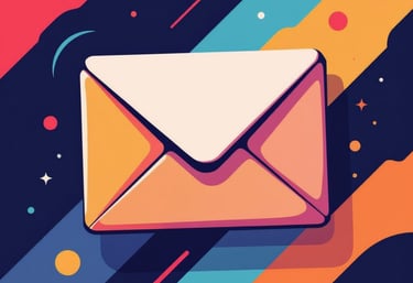 envelope icon image on a vibrant background.