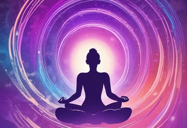 a person sitting in a meditation position in a circle