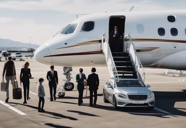 A luxury private jet on a runway representing ethical fractional ownership and co-ownership aviation