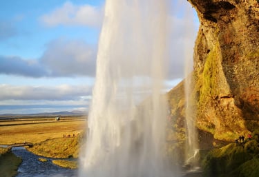 a waterfall in iceland