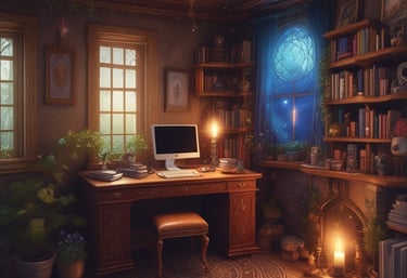 A serene space for spiritual practices with calming elements.