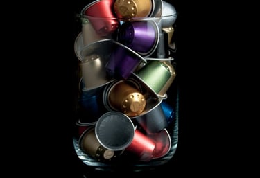 Real Coffee aluminum capsules designed for freshness and flavor