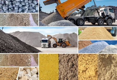 construction building material in karachi a collage of pictures of a truck and a dump truck
