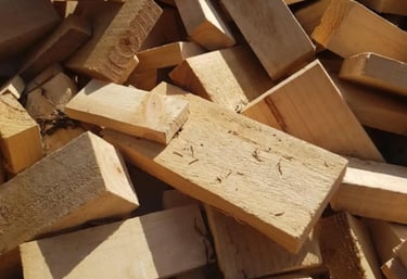 Image of pine offcuts in a pile