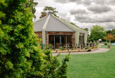 Outdoor dining terrace in Garth Park Kitchen - Restaurant & cafe set in Garth Park