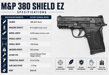 specs for the m&p .380 shield EZ