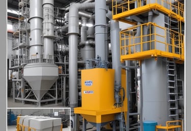 Workers at a construction site using cement and clinker.