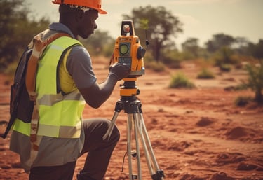 A blueprint of a civil engineering project on a desk.