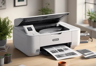 A technician setting up a printer in an office.