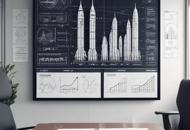 A woman with long hair is writing on a whiteboard. She is using sticky notes and markers to organize and plan a strategy. The board has various handwritten notes and symbols related to marketing and digital education.
