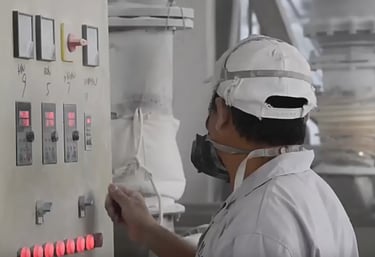 a man in a white uniform is wearing a mask and a gas mask