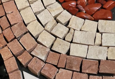 Détaill d'une mosaique en marbre d'italie