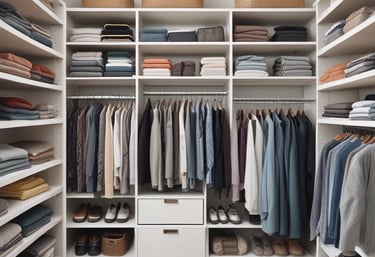 A supermarket aisle filled with various cleaning products, organized neatly on shelves. Promotional sale tags are visible on many items, indicating discounted prices. A promotional stand-up banner on the left features a smiling woman holding clean laundry, with a slogan in Hindi.