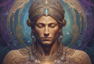 Neon signs for a psychic studio and jewelry mart are displayed at night. The psychic studio sign features bright neon lights with the words 'Palm Cards' and 'Psychic Readings', along with iconic images like a hand and a crescent moon. Below it, a jewelry shop sign is visible.