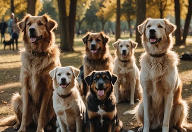 dogs in a park