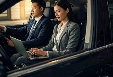 private driver of hiresafedriver with business lady in dubai