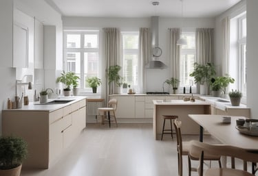 a man riding a skateboard down a street next to tall buildings