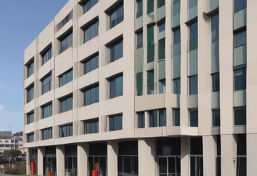 A dimly lit street scene at night features a brick building with a neon sign displaying the words 'INCOME TAX' in red and 'NOTARY PUBLIC' in green. A streetlight illuminates the space immediately around it, creating a contrast with the dark surroundings.