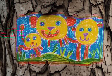 Childlike animal art - download free printables for kids at Jungle Drum World