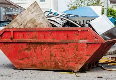 dumpster full of junk