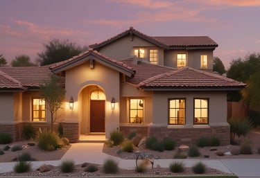 A beautiful suburban home with a tile roof in Phoenix